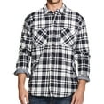 thumbnail image 1 of Weatherproof Mens Flannel Button Up Shirt, White, Small, 1 of 2