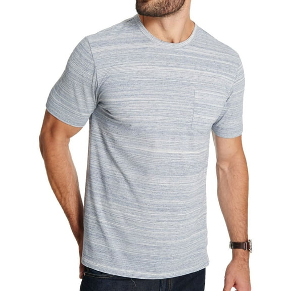 Weatherproof Mens Melange Space-Dyed Basic T-Shirt, Blue, Small