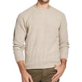 thumbnail image 1 of Weatherproof Mens Mixed Stitch Knit Sweater, Beige, X-Large, 1 of 2