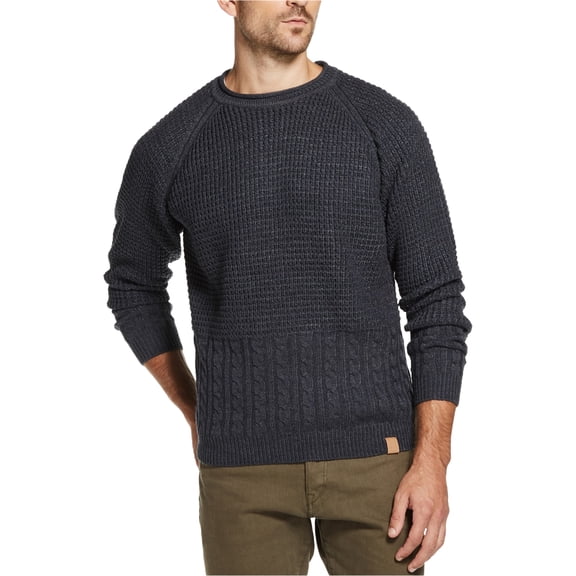 Weatherproof Mens Mixed Stitch Knit Sweater, Blue, XX-Large
