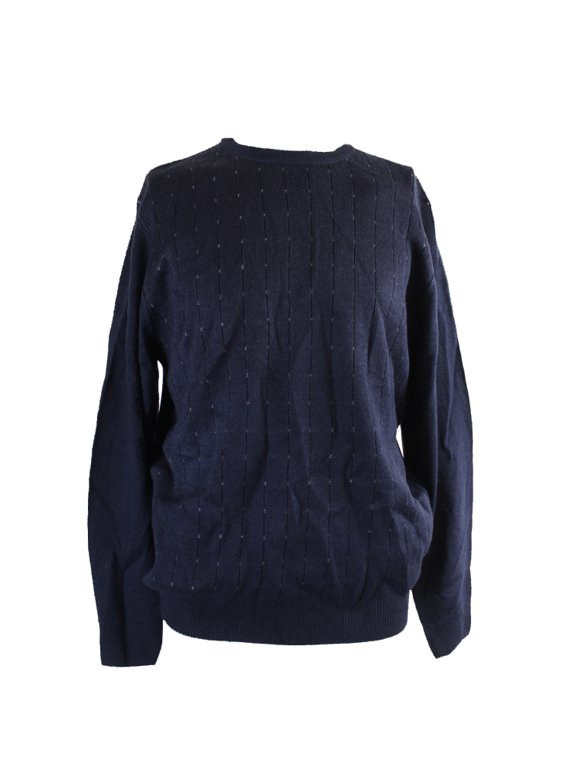 Mens Navy Pin Dot Crew Neck Sweater M