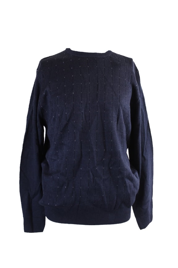 Mens Navy Pin Dot Crew Neck Sweater M