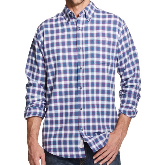 Weatherproof Mens Plaid Button Up Shirt, Blue, Small