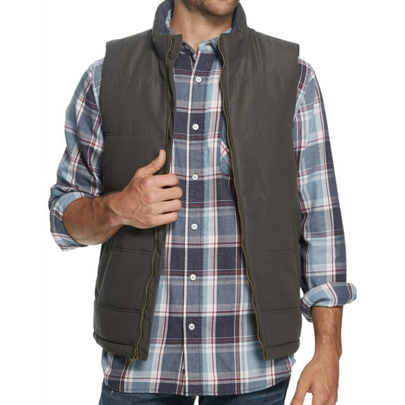 Weatherproof Mens Puffer Outerwear Vest, Grey, Medium