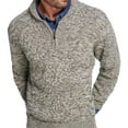 thumbnail image 1 of Weatherproof Mens Quarter Zip Shawl Sweater, Brown, Small, 1 of 2