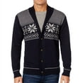 thumbnail image 1 of Weatherproof Mens Snow Flake Cardigan Sweater, Blue, Medium, 1 of 2