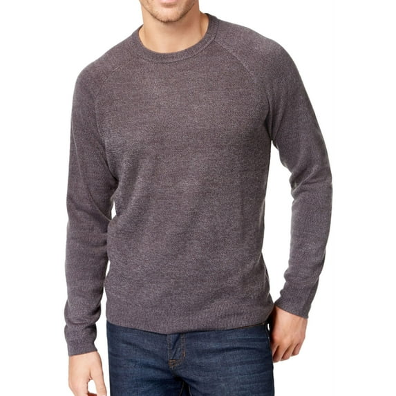Weatherproof Mens Textured Raglan Pullover Sweater, Grey, XXX-Large