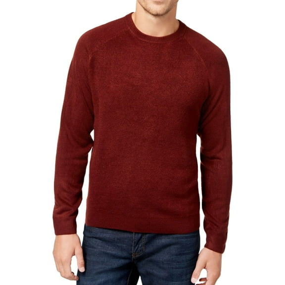 Weatherproof Mens Textured Raglan Pullover Sweater, Red, XXX-Large