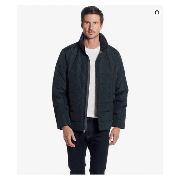 Weatherproof Mens Ultra Luxe Puffer Jacket Full Zip Quilted Jasper Sz L