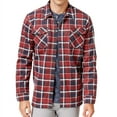 thumbnail image 1 of Weatherproof Mens Vintage Plaid Shirt Jacket, Red, Small, 1 of 2