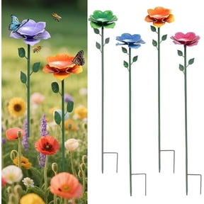 Weatherproof Metal Bee Waterer, Flower-Shaped Bee Drinking Dish for Garden, Patio, Balcony & Yard, Save the Bees Outdoor Decor(RL 4 PCS)