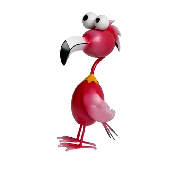 Weatherproof Metal Flamingoes Peacocks Chicken Statue, Corrosion-Resistant Artwork for Patio & Decor