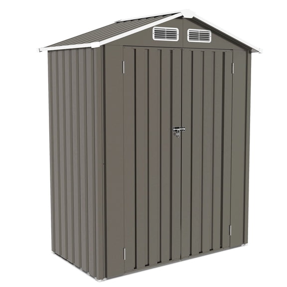 Weatherproof Metal Outdoor Storage Shed, Compact Tool Shed for Garden and Backyard, Lockable Door for Sundries(Base not included)