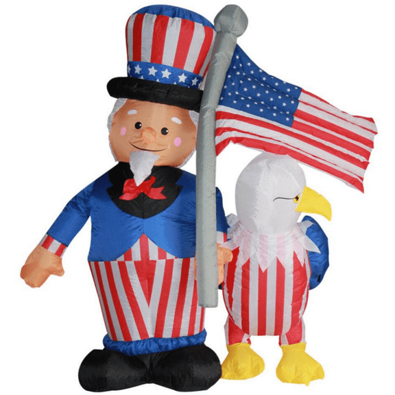 Weatherproof Multicolor Inflatable Patriotic Uncle Sam American Bald Eagle Decoration
