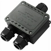 Weatherproof Outdoor 3-Way Junction Box, High-Quality Plastic IP68 Box M25 Cable Glands, Adaptable to  4mm- 14mm Wires, Dustproof and Anti-UV Design for Safe Use in Any