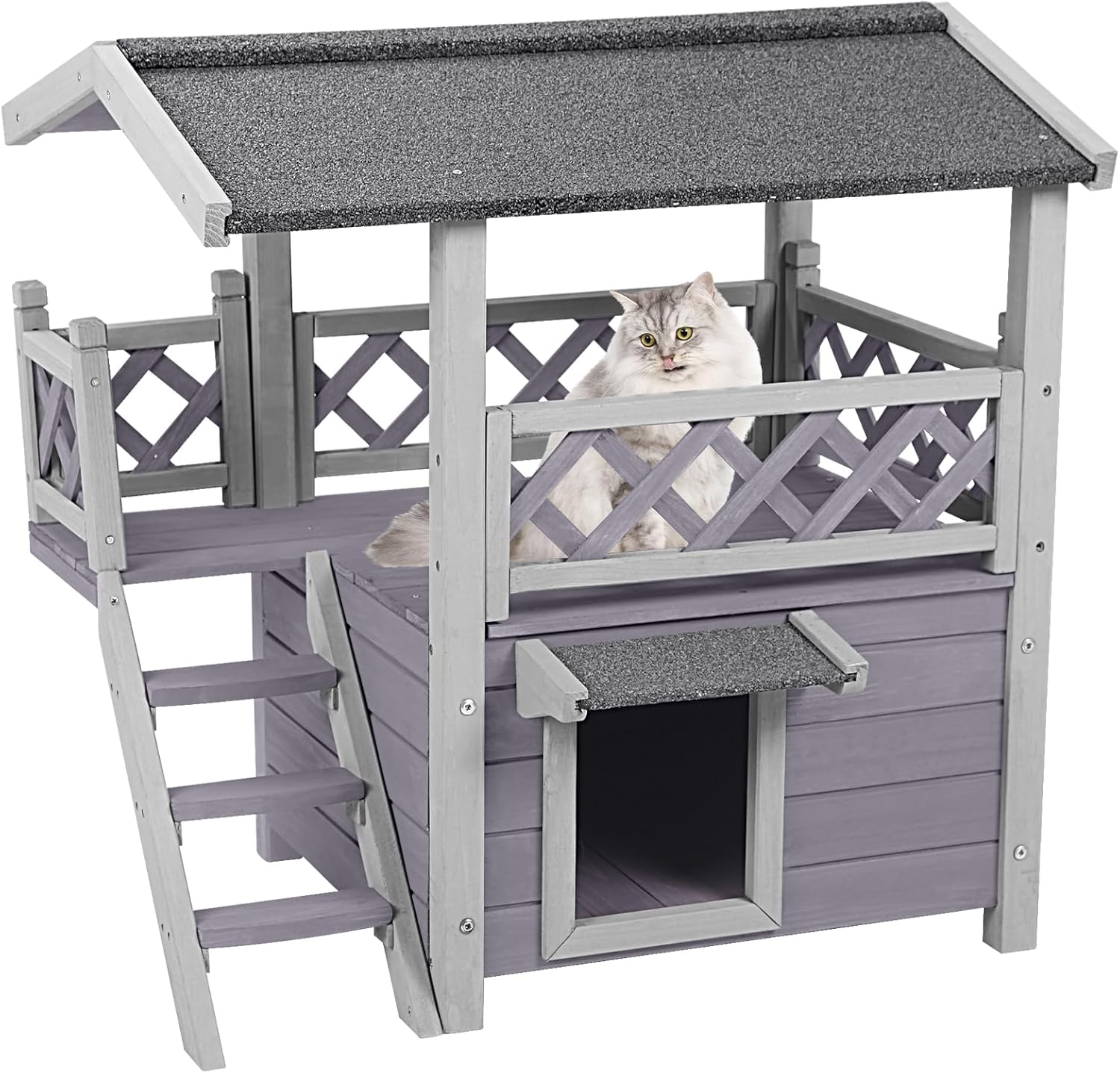 Weatherproof Outdoor Cat House,Feral Cats Shelter for Bunny Small Dogs
