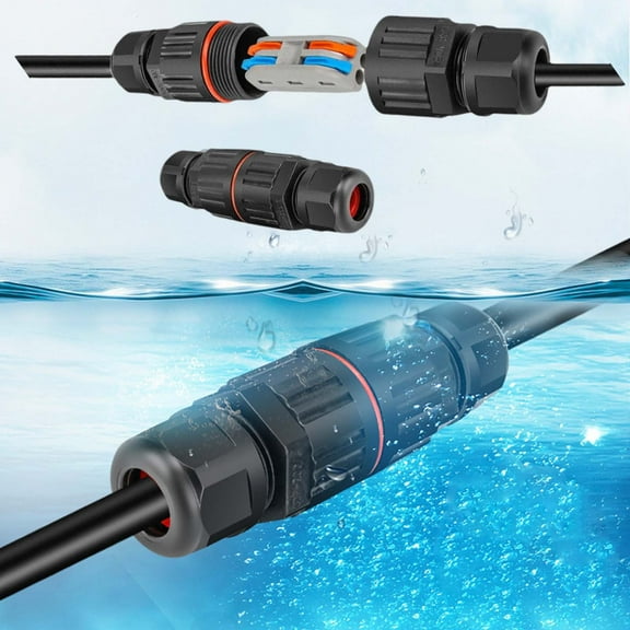 Weatherproof Outdoor Electrical Connectors Kit for Underground & Cold-Resistant Wiring - Secure Waterproof Terminals with Easy Push-In Installation for DIY & Professional Use NAJKZA