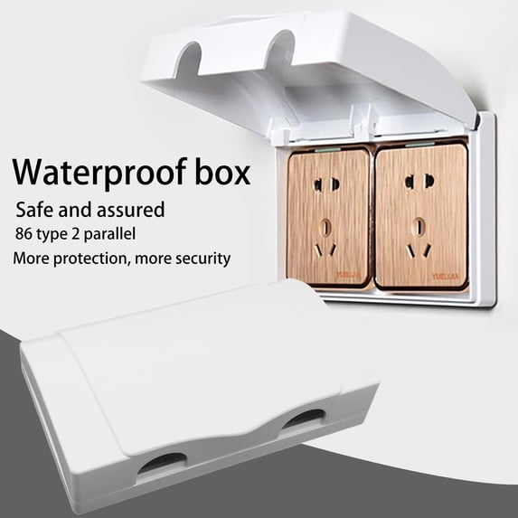 Weatherproof Outdoor Electrical Socket Cover Plastic Enclosure With Lockable Lid For Patio Porch Garden Wall
