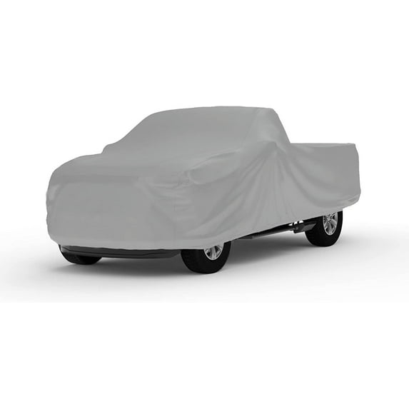 Weatherproof Outdoor Gray Color Truck Cover Compatible with Regular Cab 8 Foot Bed & Shell F-Series 1990-2022 - Outdoor & Indoor - Rain, Snow, Hail, Sun - Theft Cable Lock, Bag & Wind Straps