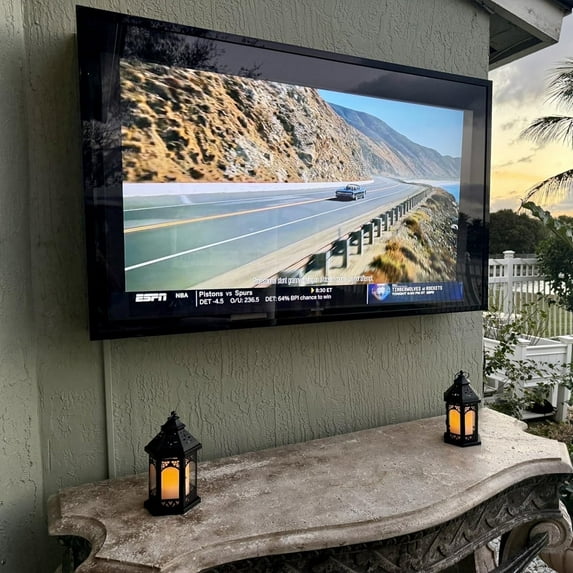 Ageszoe Outdoor TV Cover with lock, Hard and Durable, Clear Television Enclosure with TV Bracket for 40-43 inch Screens
