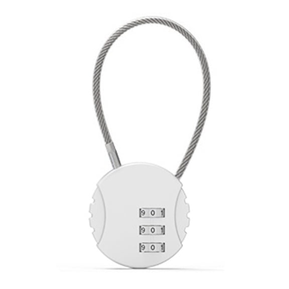 Weatherproof Padlock 3 Digit Password Cable Lock Portable Wire Rope Luggage Lock