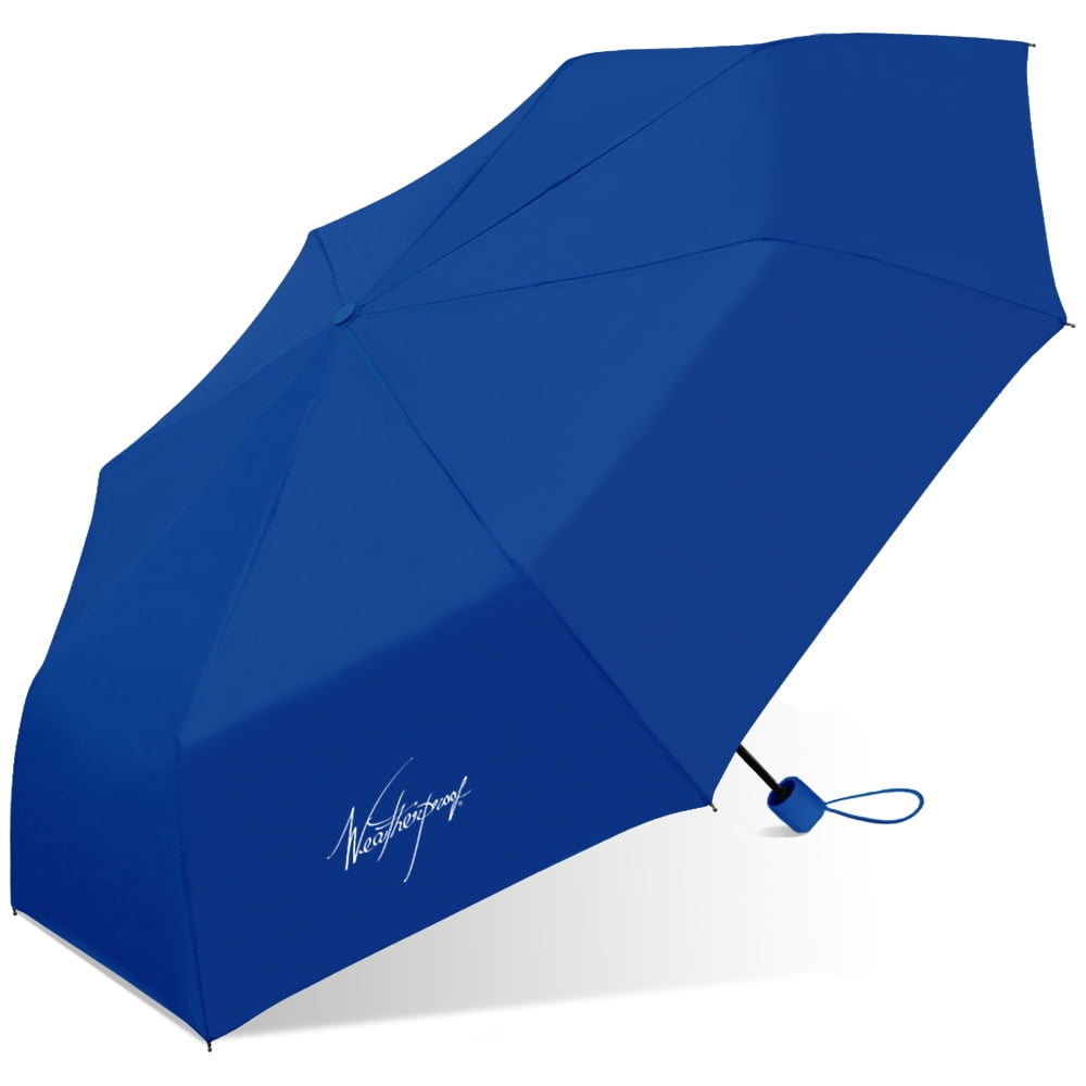 Weatherproof Rain Umbrella, Manual Open/Close, 42in Single Person Coverage, Ultra Compact Mini, Blue