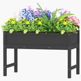thumbnail image 1 of USYOLUR Weatherproof Raised Garden Bed, Outdoor HDPE Planter Box with Legs, Raised Planter Beds for Garden, Patio, Deck, Balcony (Black), 1 of 8