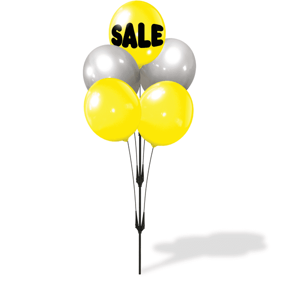 Weatherproof Reusable Seamed Balloon Cluster Pole Kit - Helium Free