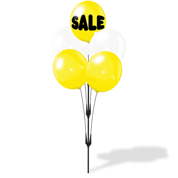 Weatherproof Reusable Seamed Balloon Cluster Pole Kit - Helium Free