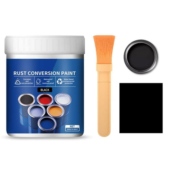 Weatherproof Rust Converter Paint for Metal, Rust Remover for Metal, Rust Conversion Paint, Eliminates Oxides from Aluminum, Iron and Steel with Brush(300g/10.58 Oz)