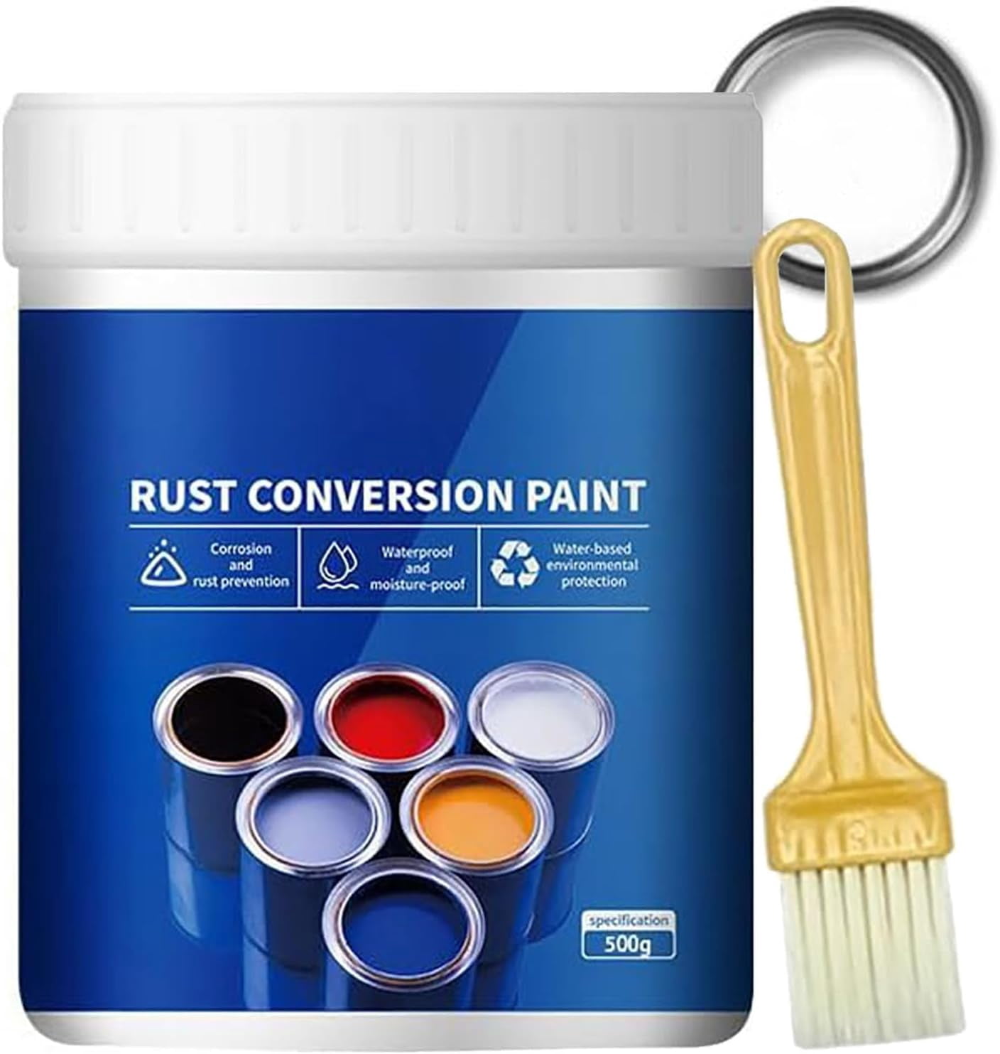 Rust Inhibitot Paint Weatherproof Rust Converter Paint for Metal, 500g Qidaxia Water-Based ...