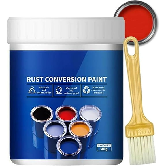Weatherproof Rust Converter Paint for Metal, 500g Qidaxia Water-Based Metal Rust Inhibitor Multi-color Industrial Paint 4-in-1Rust Preventive (Black)
