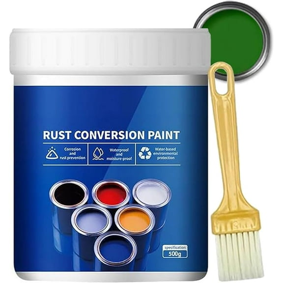 Weatherproof Rust Converter Paint for Metal, 500g Qidaxia Water-Based Metal Rust Inhibitor Multi-color Industrial Paint 4-in-1Rust Preventive (Black)