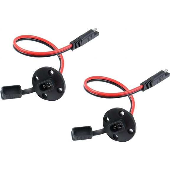 Weatherproof SAE Quick Disconnect 12 AWG SAE Extension Cable Power Socket Sidewall Port for Solar Generator Battery Charger 1 FT #2 Pack
