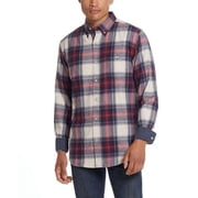 Weatherproof SEED PEARL Mens Plaid Flannel Button Up L/S Shirt, US L