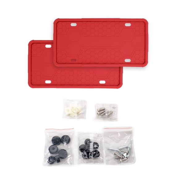 Weatherproof Silicone License Plate Frame Set With Anti-Theft Screws For Vehicles 2Pcs