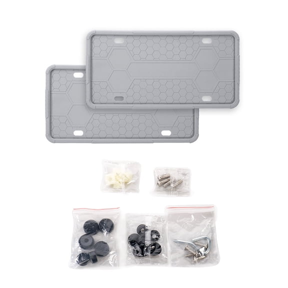 Weatherproof Silicone License Plate Frame Set With Anti-Theft Screws For Vehicles 2Pcs