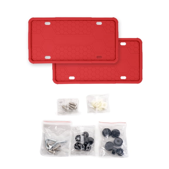 Weatherproof Silicone License Plate Frame Set With Anti-Theft Screws For Vehicles 2Pcs