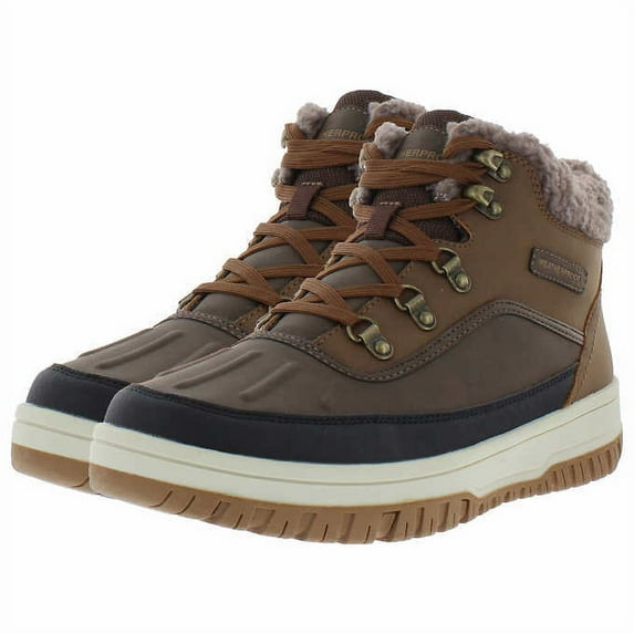 Weatherproof Slope Memory Foam Men's Sneaker Boots Knit Collar - Winter Sneaker Boots for Men