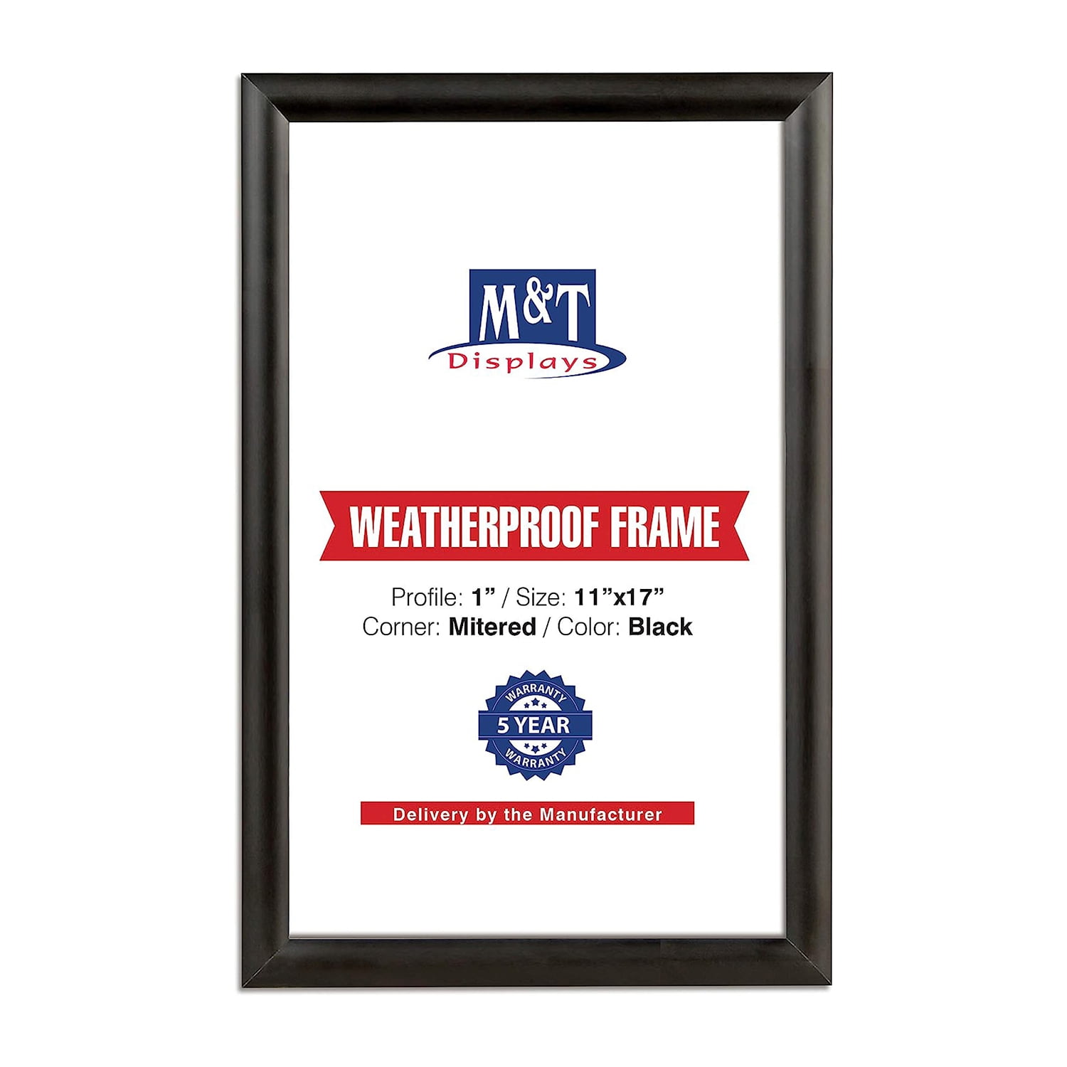 Black Aluminum 11x17 Weatherproof Wall Poster Frame