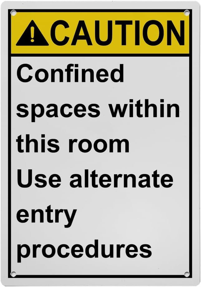 Congested Space Sign Weatherproof Vertical ANSI Confined Space Sign (Confined spaces within ...