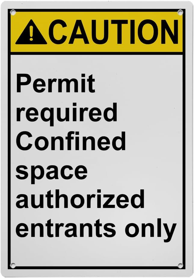 Weatherproof Vertical ANSI Confined Space Sign (Permit required ...