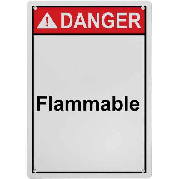 Weather Flammable Sign Weatherproof Vertical ANSI Flammable Sign (Flammable) 8 in