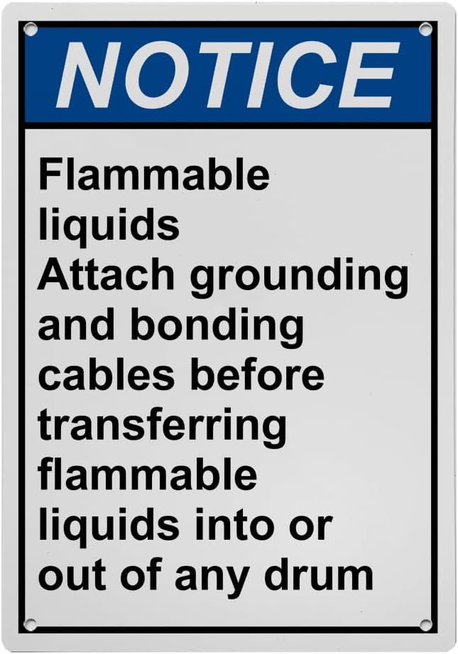 Weatherproof Vertical ANSI Flammable Sign (Flammable liquids Attach ...