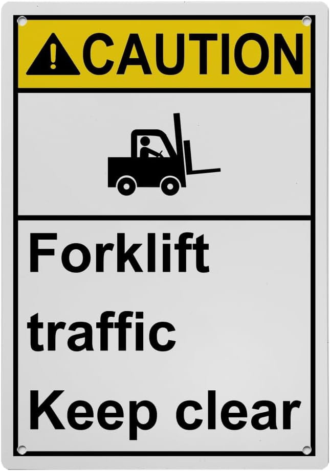 Weatherproof Vertical ANSI Forklift Sign (Forklift traffic Keep clear ...