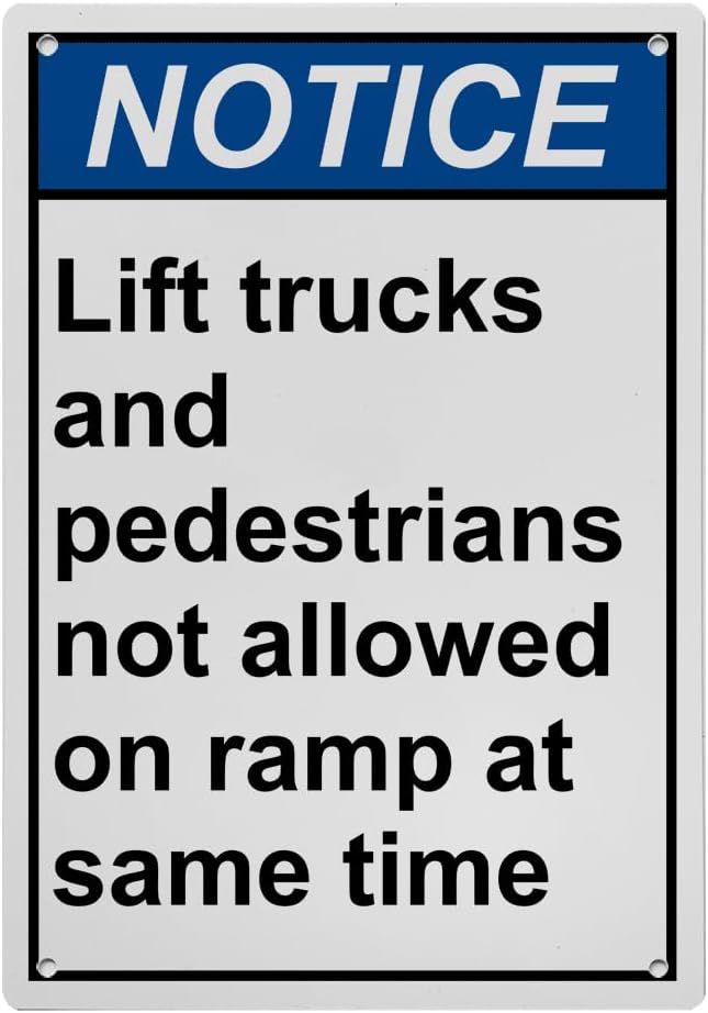 Weatherproof Vertical ANSI Forklift Sign (Lift trucks and pedestrians ...