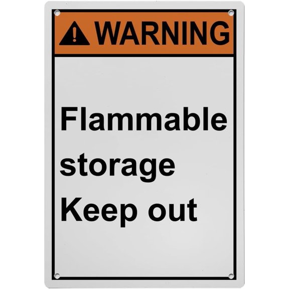Weatherproof Vertical ANSI Fuel Sign (Flammable storage Keep out) 8 in" x 12 in" UV Resistant Indoor Outdoor Workplace Insdustrial Caution Warning Sign