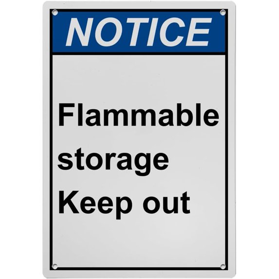 Weatherproof Vertical ANSI Fuel Sign (Flammable storage Keep out) 8 in ...