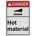 thumbnail image 1 of Weatherproof Vertical ANSI Hot Burn Sign (Hot material) 8 in" x 12 in" UV Resistant Indoor Outdoor Workplace Insdustrial Caution Warning Sign, 1 of 7