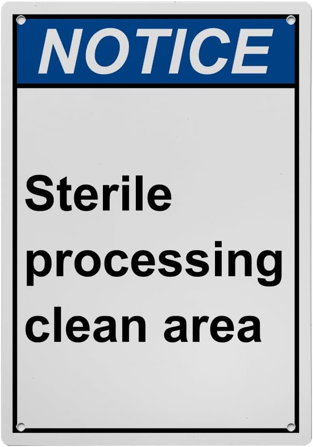 Weatherproof Vertical ANSI Information Sign (Sterile processing clean ...